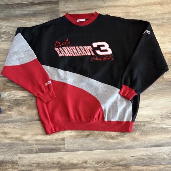 Vintage Chase NASCAR Sweatshirt XL Red Black Dale Earnhardt Crew Neck Pullover - Picture 1 of 5